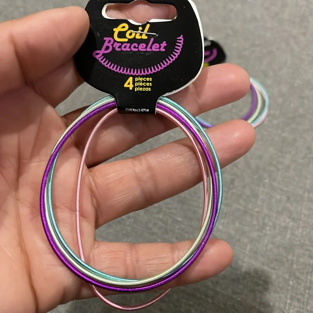 Colorful Coil Bracelets Set of 4 bundle of 2